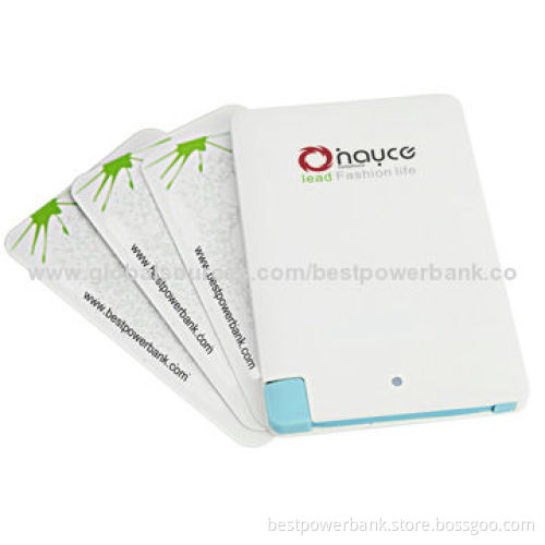 Business Card Power Banks with Micro USB Cable, 2,500mAh Lithium Polymer BatteryNew